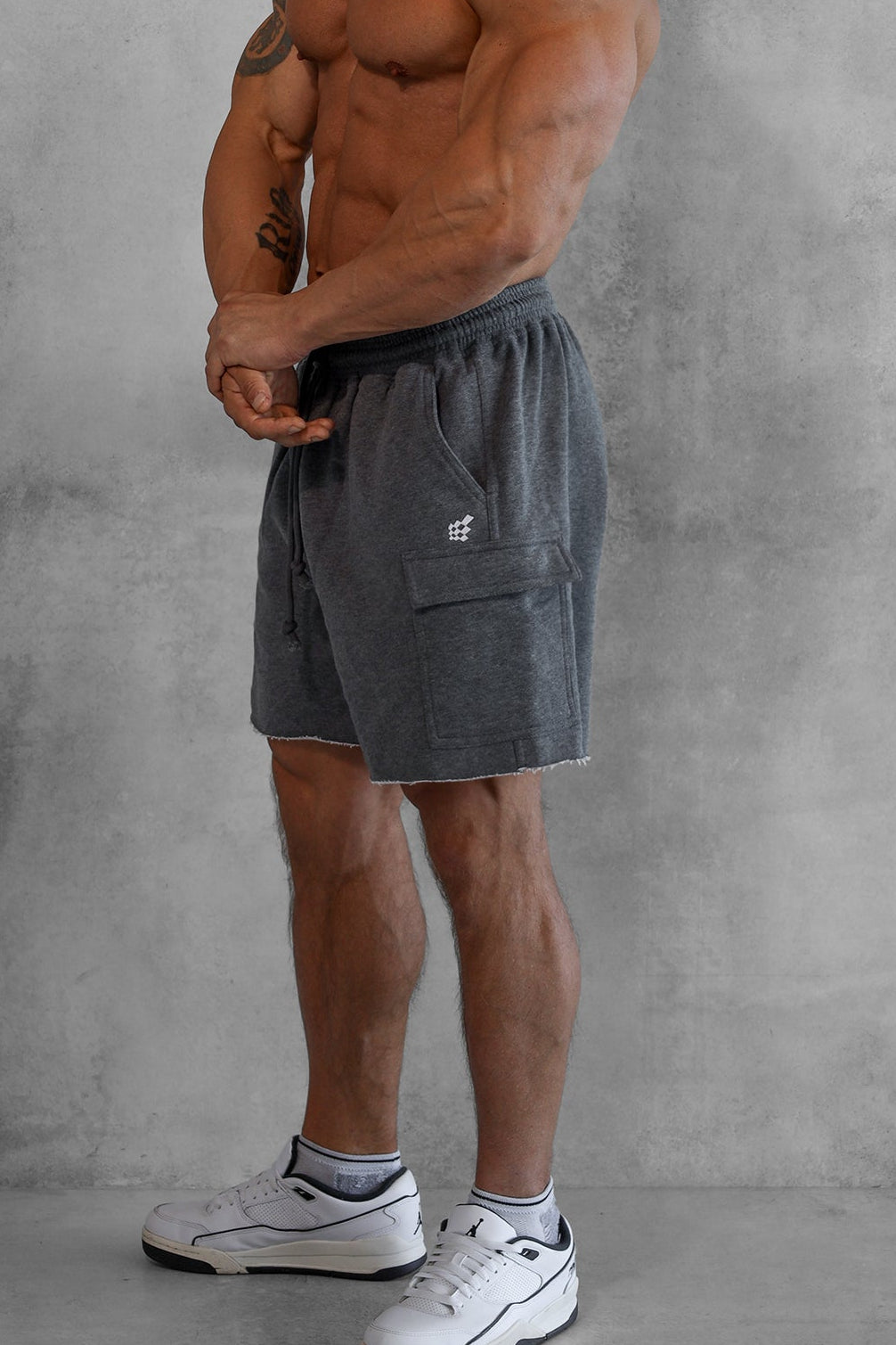 Jed North Men's Men's Cargo Sweat Shorts - Dark Gray