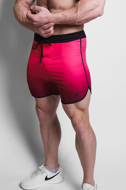 Jed North Men's Men's Physique Board Shorts  - 15" Athlete Cut - Electric Crimson