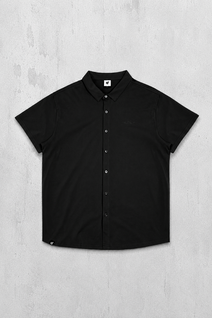 Jed North Men's Muscle-Fit Stretch Short Sleeve Shirt  - Midnight Black