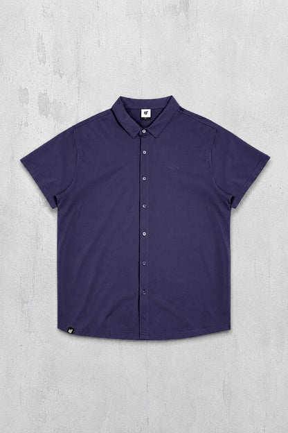 Jed North Men's Muscle-Fit Stretch Short Sleeve Shirt  - Navy Blue