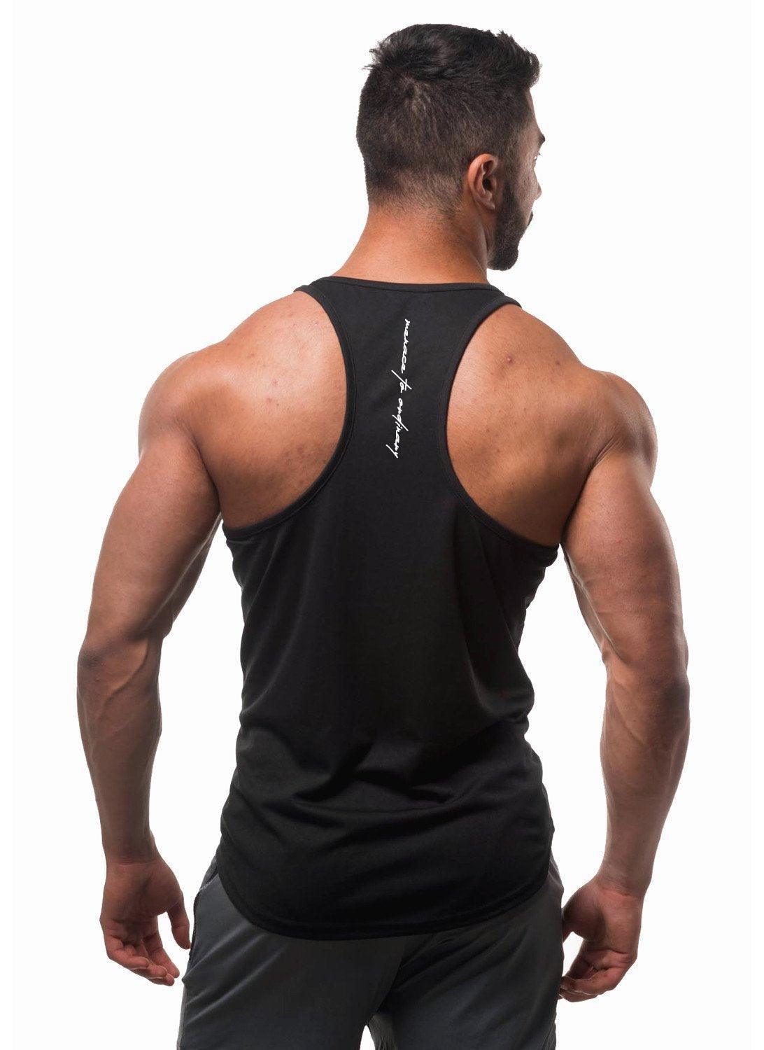 Jed North Men's Fast-Dry Bodybuilding Workout Stringer - Black