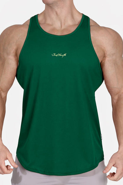Jed North Men's Fast-Dry Bodybuilding Workout Stringer - Green w/ Neon Logo