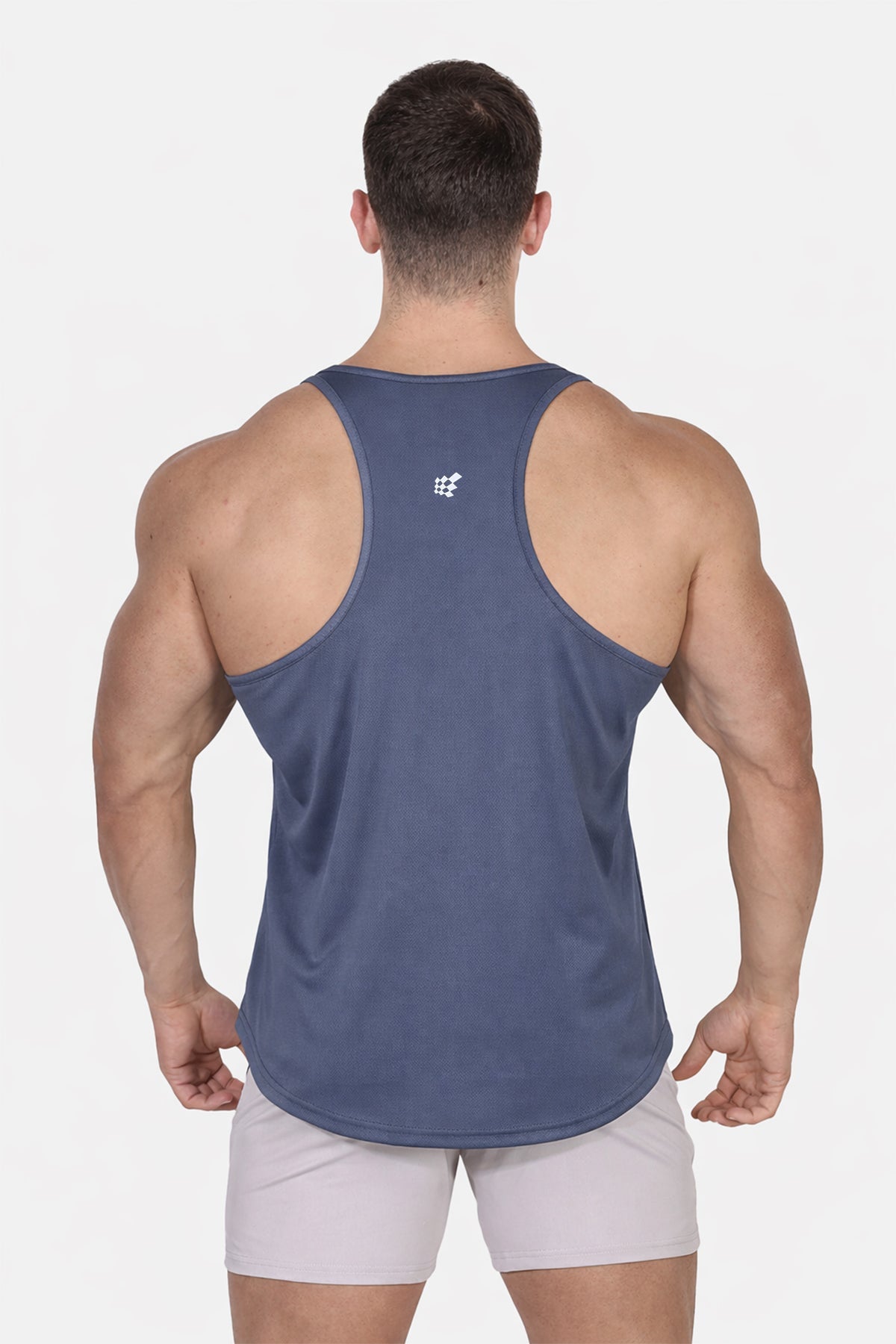 Jed North Men's Fast-Dry Bodybuilding Workout Stringer - Gray USA Logo