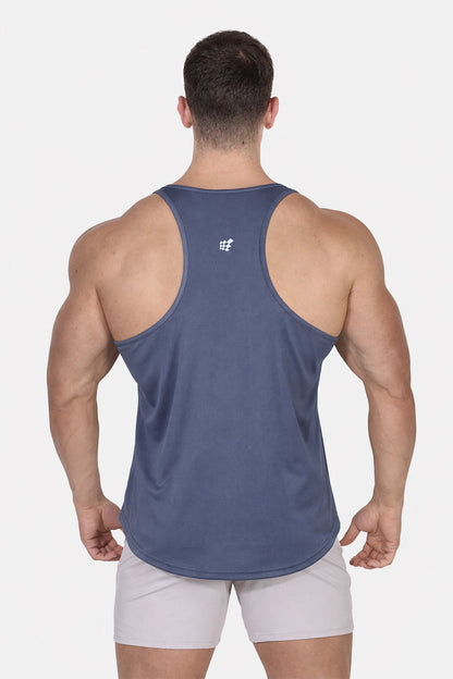 Jed North Men's Fast-Dry Bodybuilding Workout Stringer - Gray USA Logo