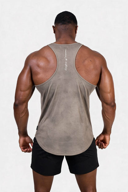 Jed North Men's Fast-Dry Bodybuilding Workout Stringer - Dusted Khaki