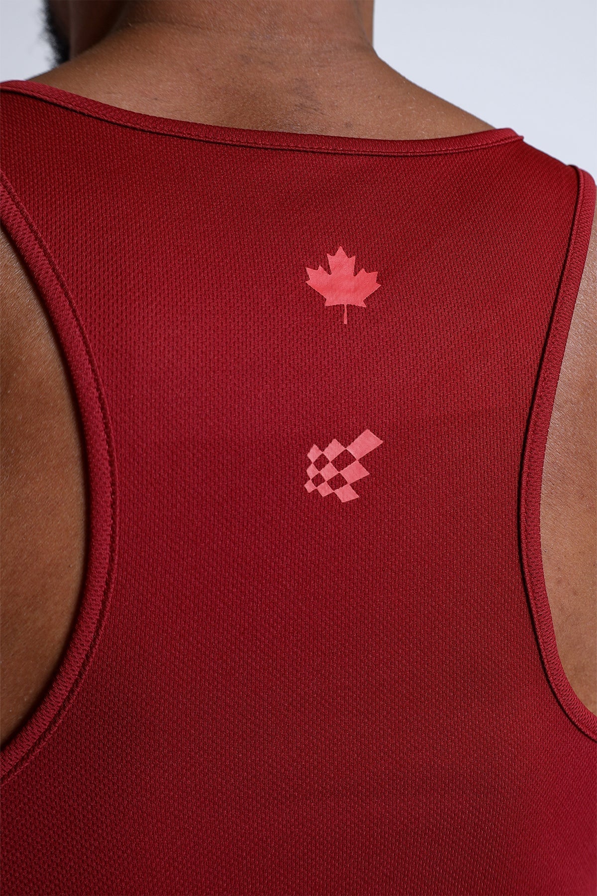 Jed North Men's Fast-Dry Bodybuilding Workout Stringer - Maroon w/ Canada Logo
