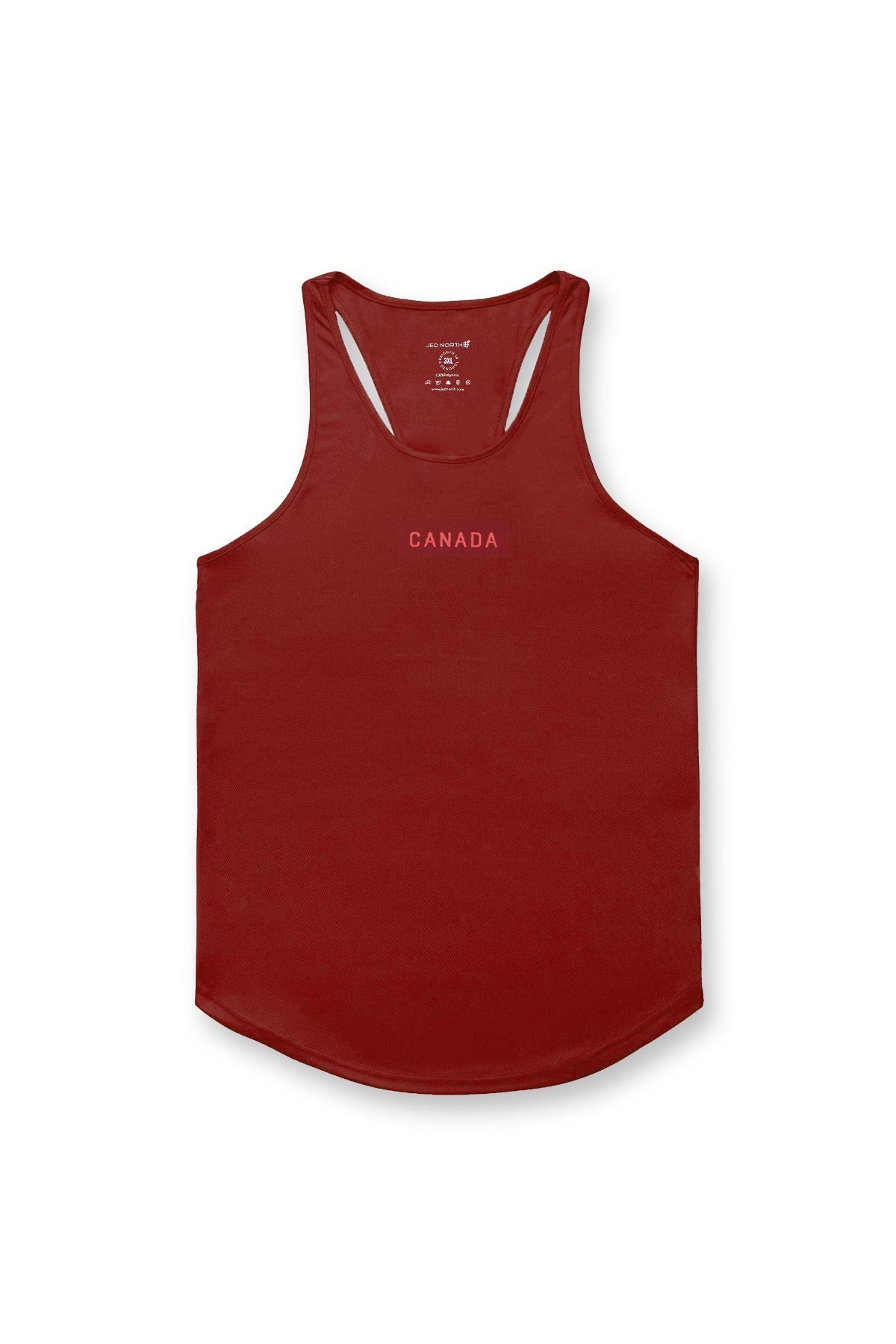Jed North Men's Fast-Dry Bodybuilding Workout Stringer - Maroon w/ Canada Logo
