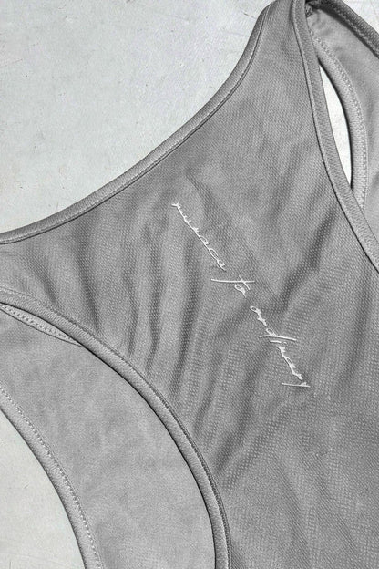 Jed North Men's Fast-Dry Bodybuilding Workout Stringer - Dusted Silver