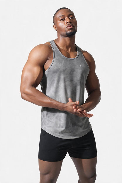Jed North Men's Fast-Dry Bodybuilding Workout Stringer - Dusted Silver