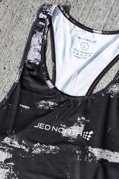 Jed North Men's Graphic Muscle Stringer - Silver Brush Strokes