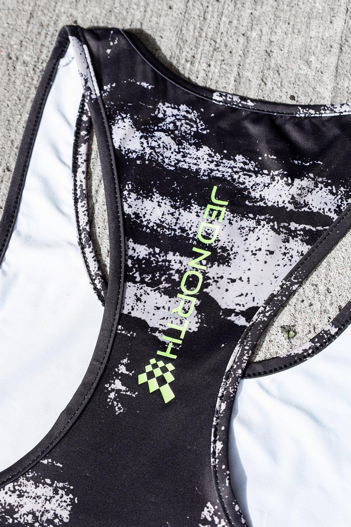 Jed North Men's Graphic Muscle Stringer - Silver Brush Strokes