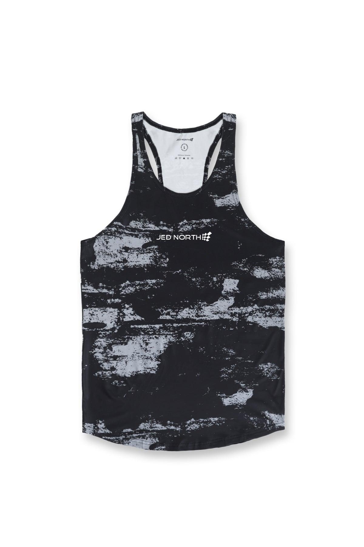 Jed North Men's Graphic Muscle Stringer - Silver Brush Strokes