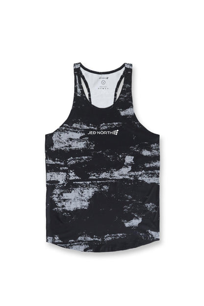 Jed North Men's Graphic Muscle Stringer - Silver Brush Strokes