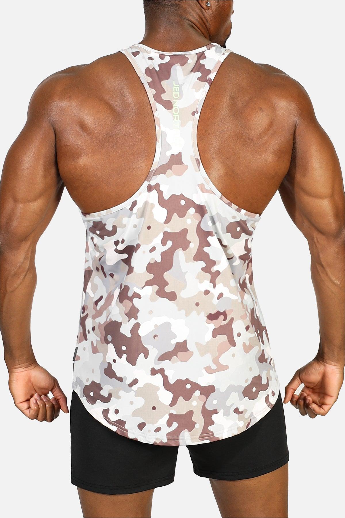Jed North Men's Graphic Muscle Stringer - Khaki Camo