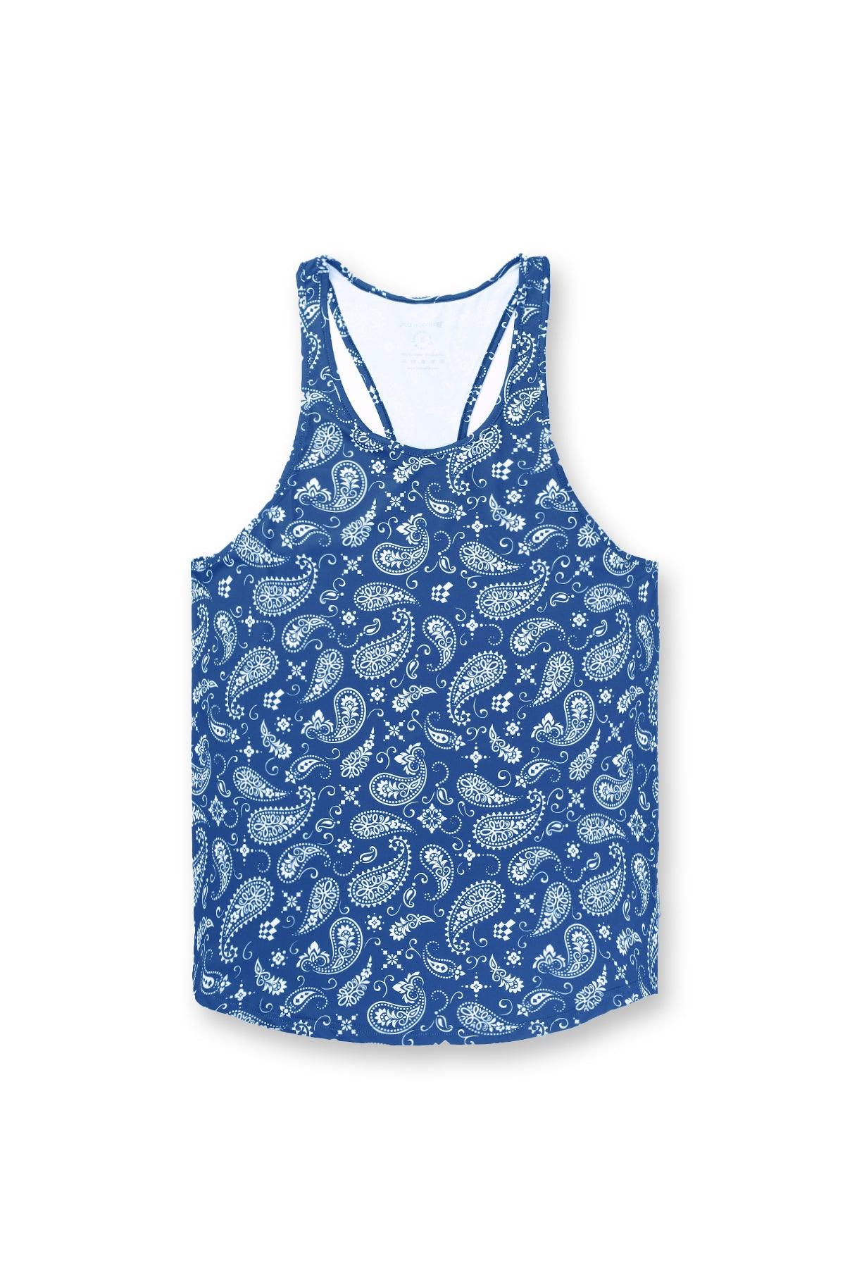Jed North Men's Graphic Muscle Stringer - Navy Paisley