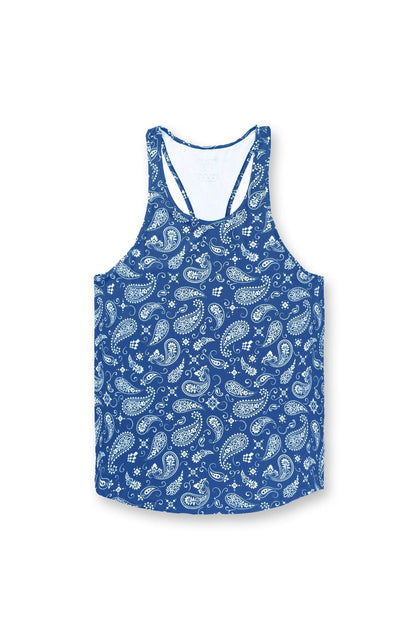 Jed North Men's Graphic Muscle Stringer - Navy Paisley