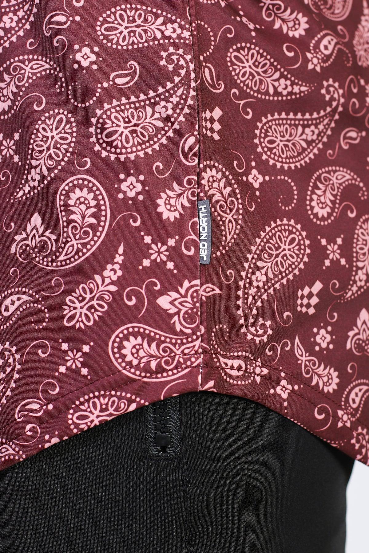 Jed North Men's Graphic Muscle Stringer - Maroon Paisley