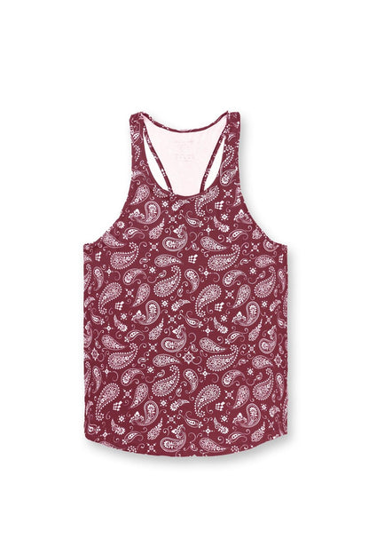 Jed North Men's Graphic Muscle Stringer - Maroon Paisley