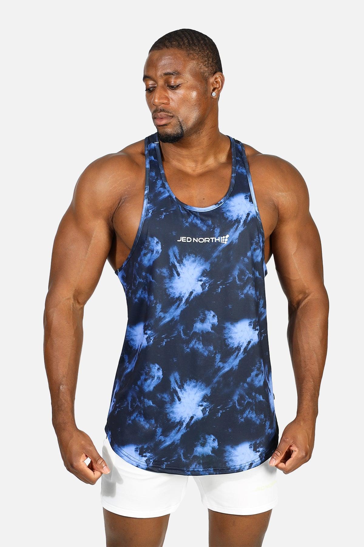 Jed North Men's Graphic Muscle Stringer - Abstract Blue