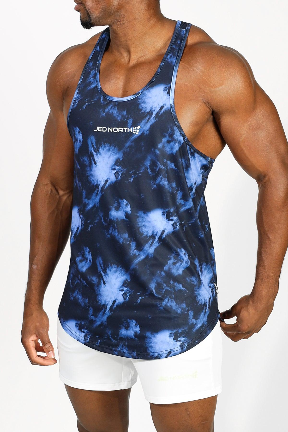 Jed North Men's Graphic Muscle Stringer - Abstract Blue