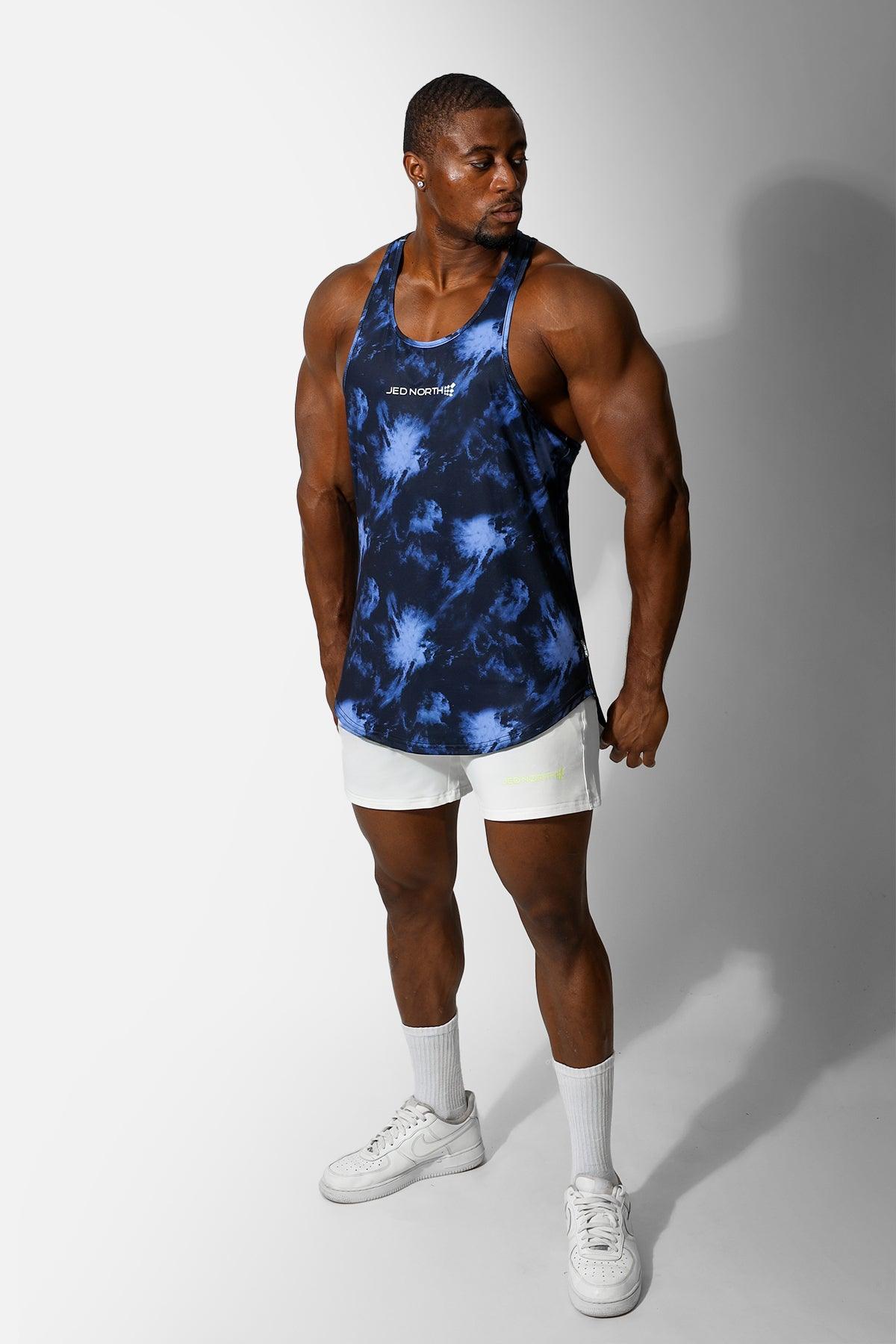 Jed North Men's Graphic Muscle Stringer - Abstract Blue