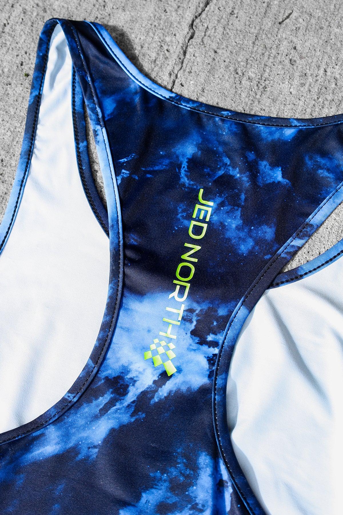 Jed North Men's Graphic Muscle Stringer - Abstract Blue
