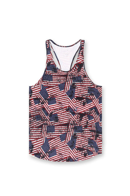 Jed North Men's Graphic Muscle Stringer - USA Flag