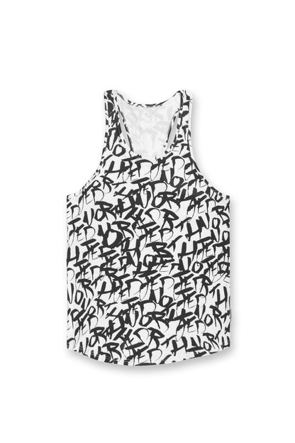 Jed North Men's Graphic Muscle Stringer - Chaotic White