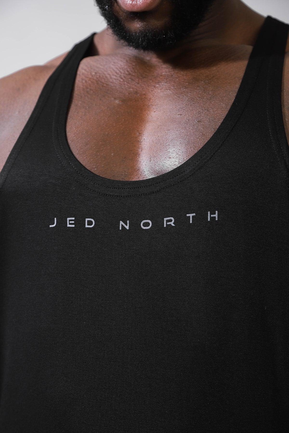 Jed North Men's Classic Bodybuilding Racerback Stringer - Premium Black