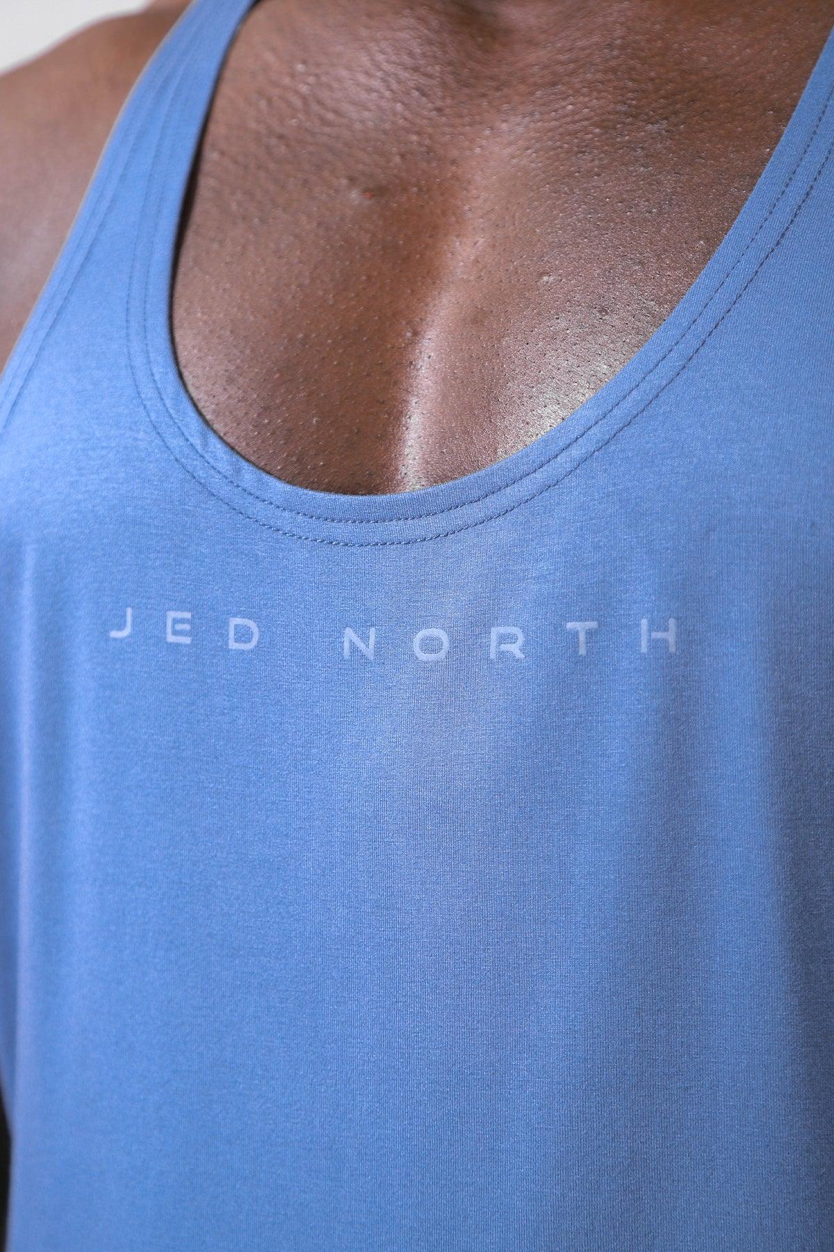 Jed North Men's Classic Bodybuilding Racerback Stringer - Blue