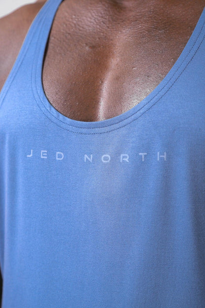 Jed North Men's Classic Bodybuilding Racerback Stringer - Blue