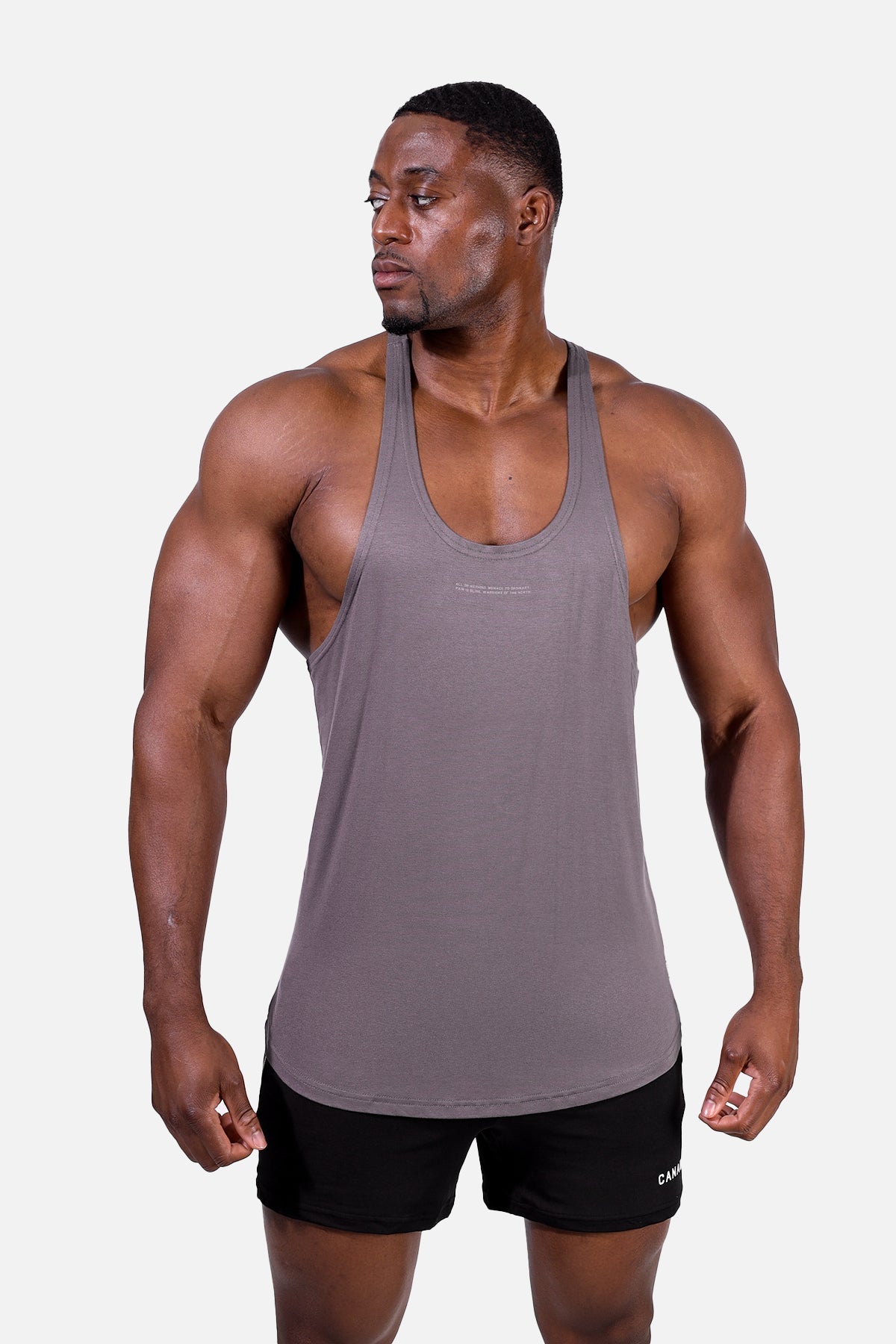 Jed North Men's Classic Bodybuilding Racerback Stringer - Quote Gray