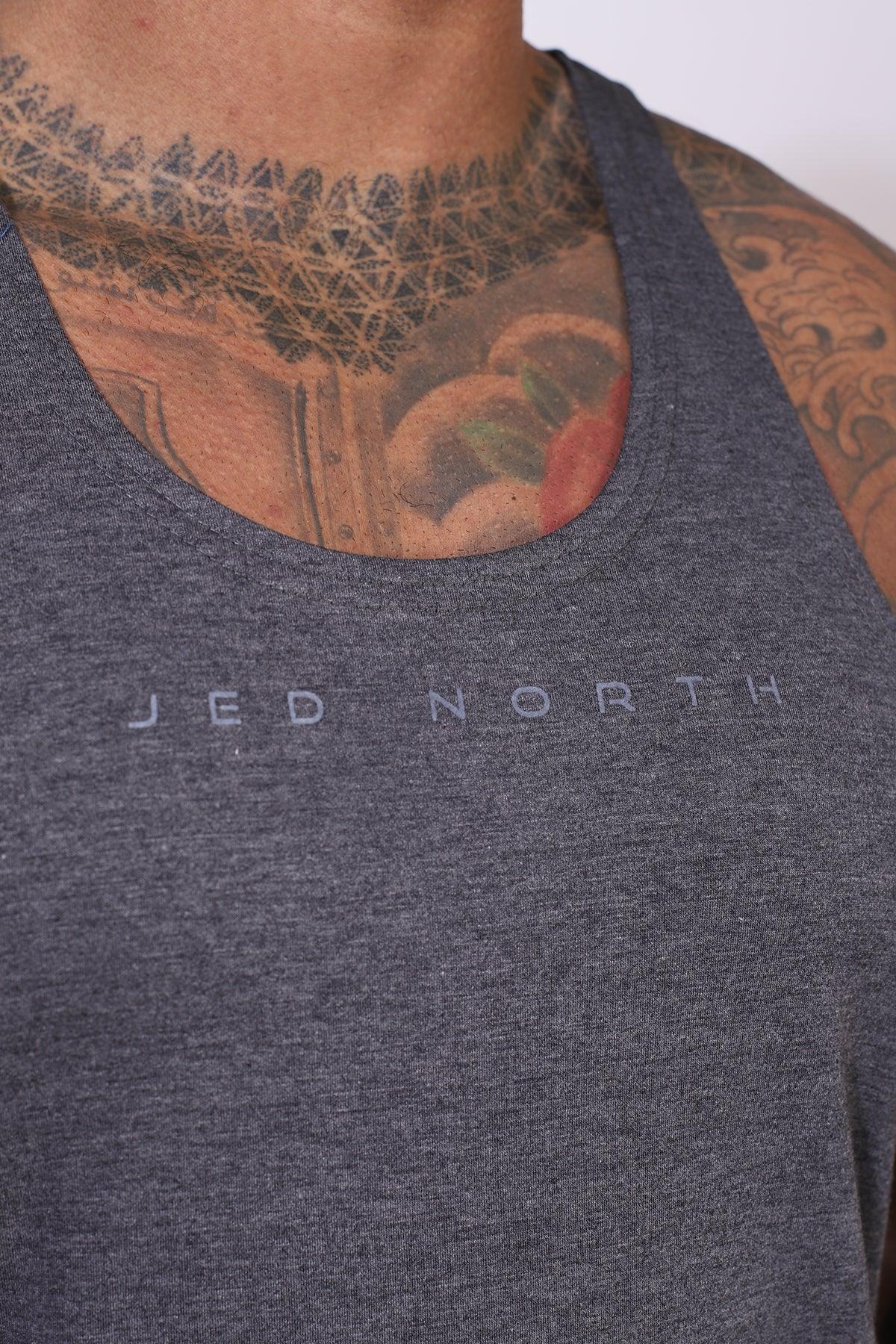 Jed North Men's Classic Bodybuilding Racerback Stringer - Heather Gray