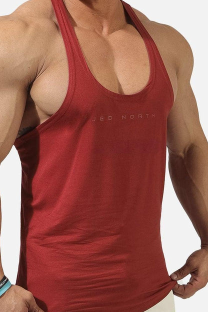 Jed North Men's Classic Bodybuilding Racerback Stringer - Maroon
