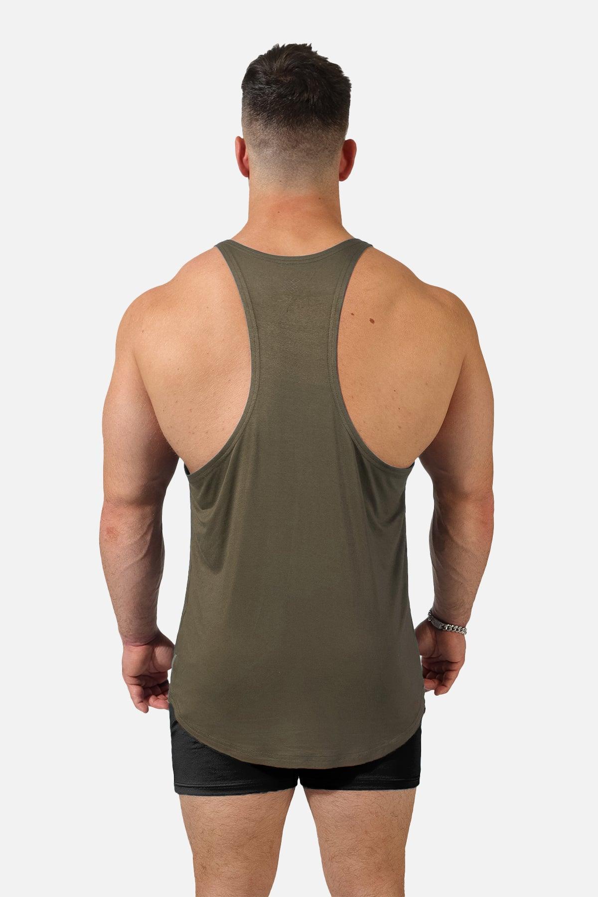 Jed North Men's Classic Bodybuilding Racerback Stringer - Olive