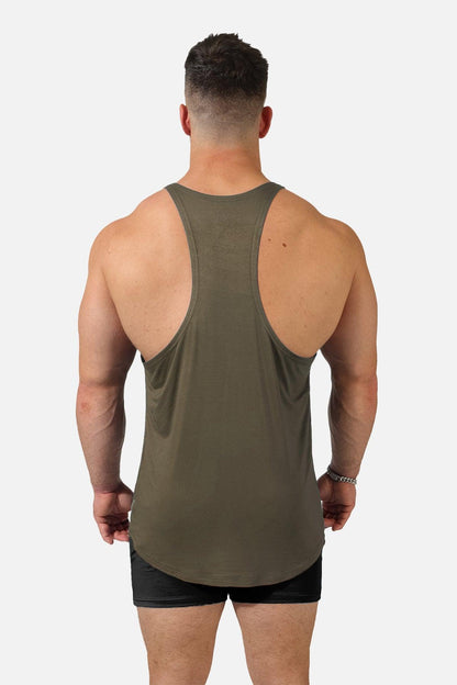 Jed North Men's Classic Bodybuilding Racerback Stringer - Olive