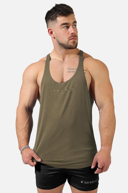 Jed North Men's Classic Bodybuilding Racerback Stringer - Olive