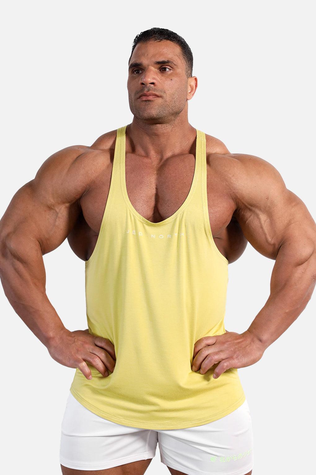 Jed North Men's Classic Bodybuilding Racerback Stringer - Mustard Yellow