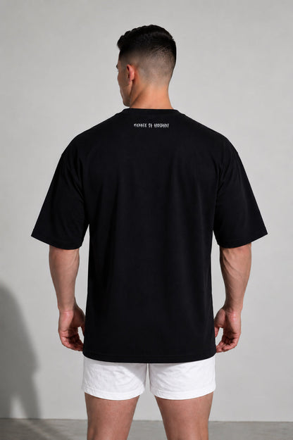 Jed North Men's Energy Oversized T-Shirt - Black Menace to Ordinary