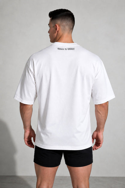 Jed North Men's Energy Oversized T-Shirt - White Menace to Ordinary