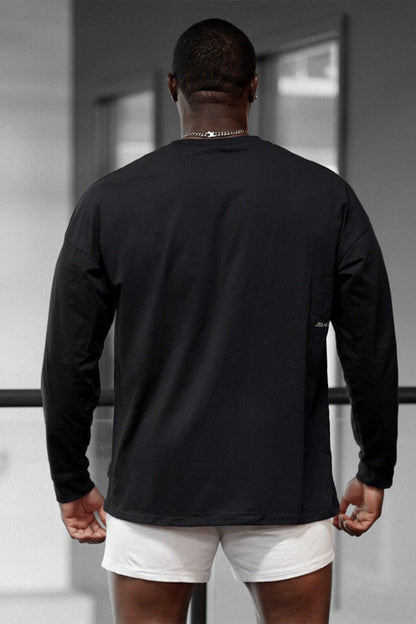 Jed North Men's Energy Oversized Long Sleeve T-Shirt 2.0 - Obsidian Black