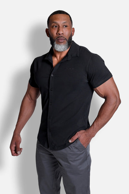 Jed North Men's Muscle-Fit Stretch Short Sleeve Shirt - Onyx Black
