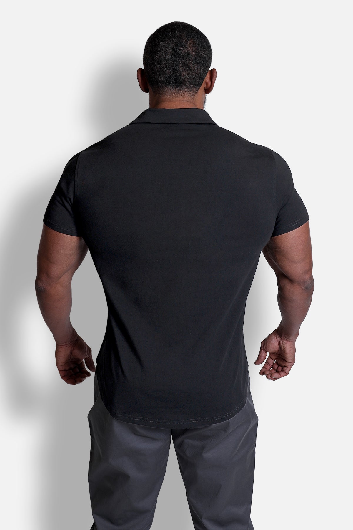 Jed North Men's Muscle-Fit Stretch Short Sleeve Shirt - Onyx Black