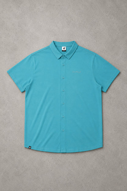 Jed North Men's Muscle-Fit Stretch Short Sleeve Shirt - Light Teal