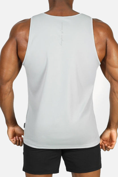 Jed North Men's Alpha Microfiber Fast-Dry Gym Tank Top - Polar Silver
