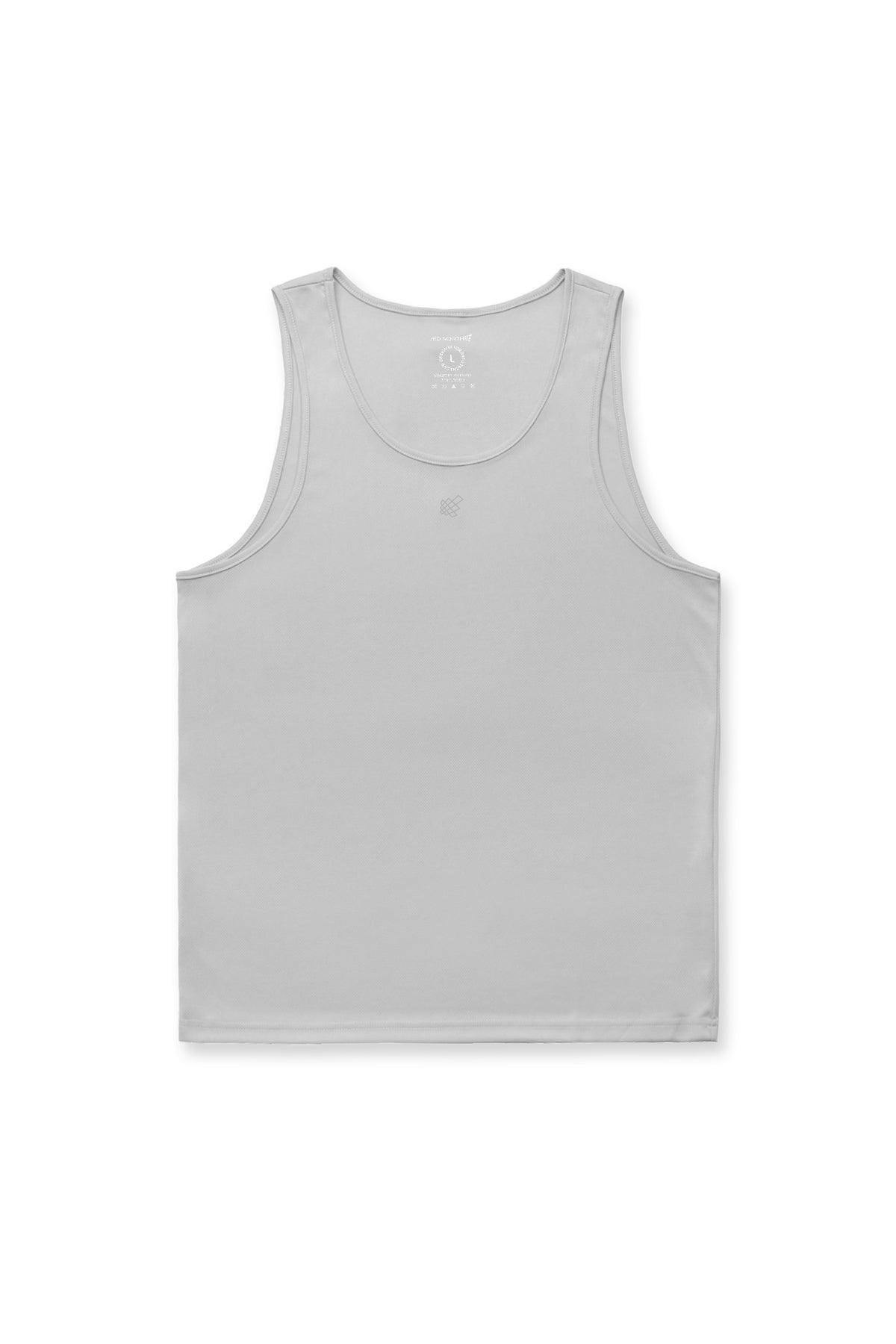 Jed North Men's Alpha Microfiber Fast-Dry Gym Tank Top - Polar Silver