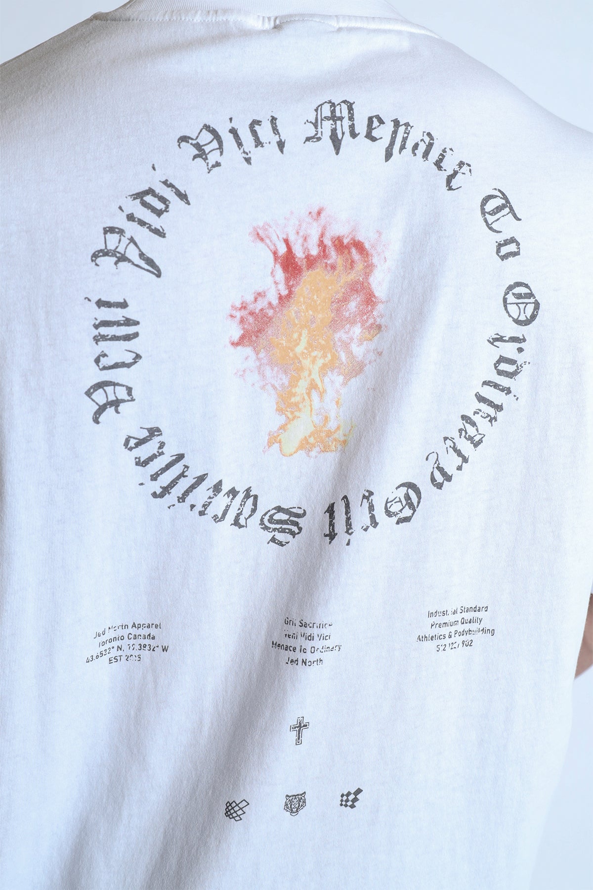 Jed North Men's Vintage Oversized T-Shirt - Ring of Fire White