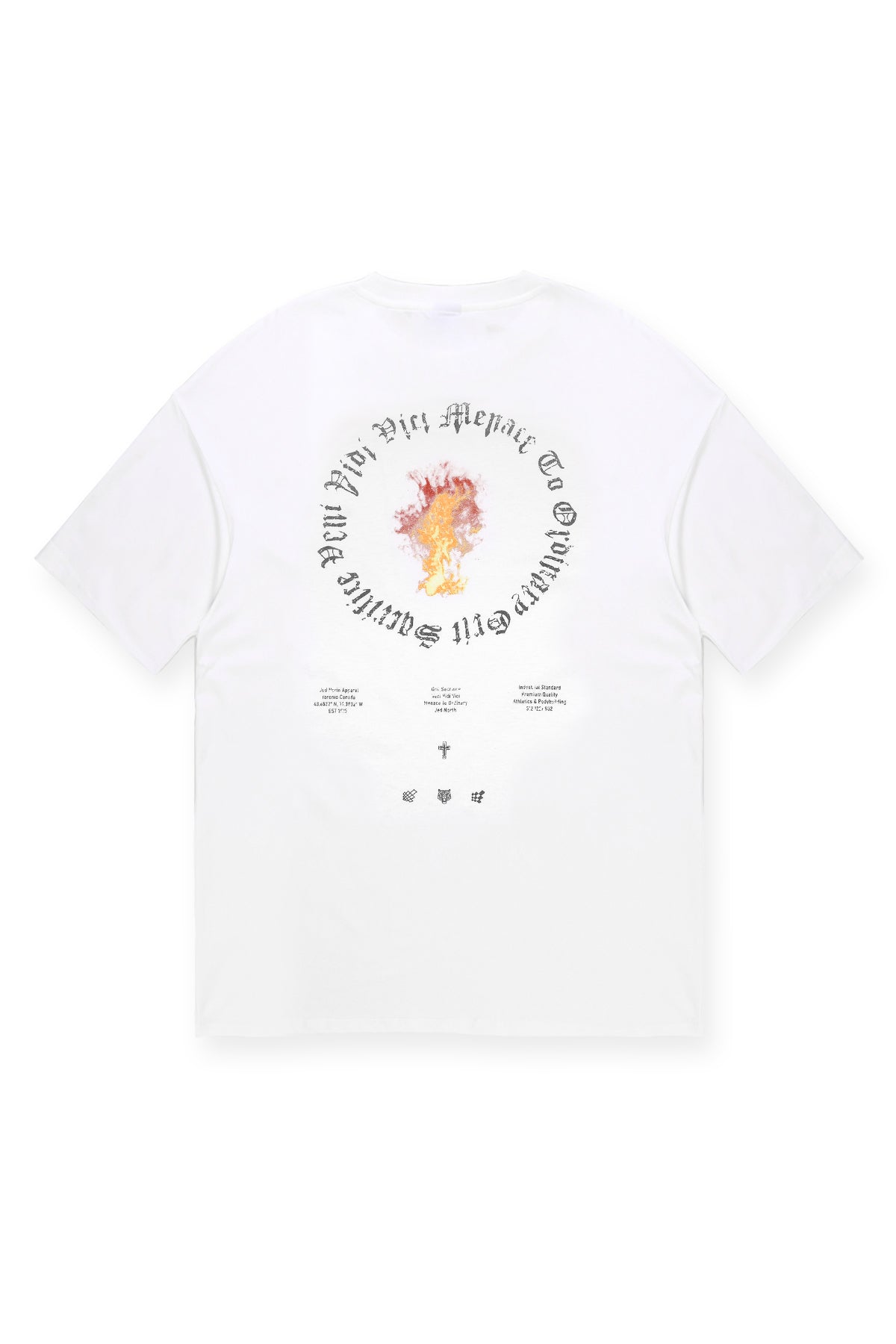 Jed North Men's Vintage Oversized T-Shirt - Ring of Fire White