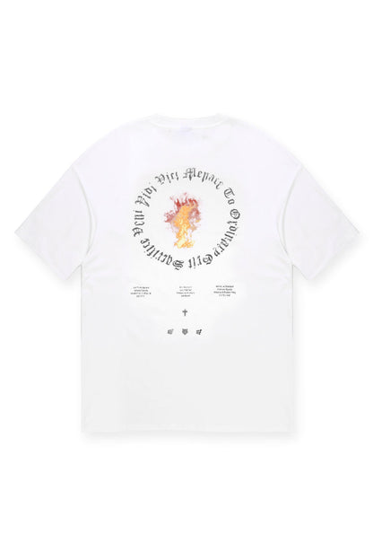 Jed North Men's Vintage Oversized T-Shirt - Ring of Fire White