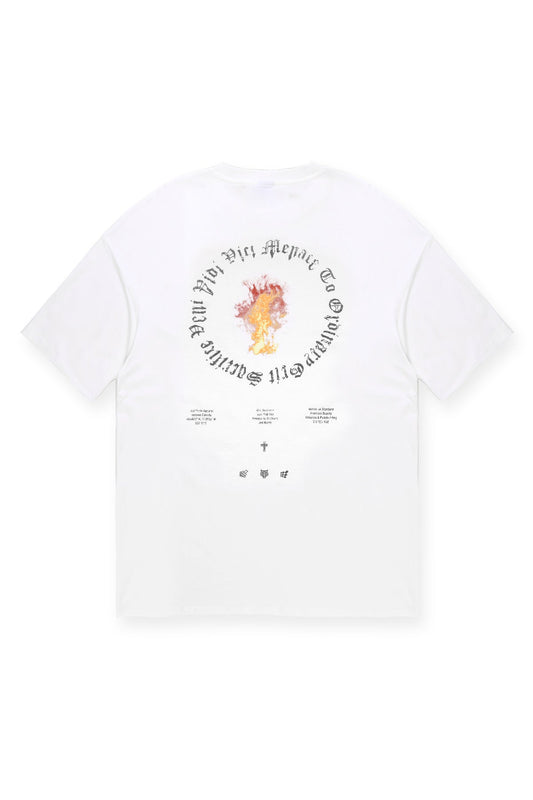 Jed North Men's Vintage Oversized T-Shirt - Ring of Fire White